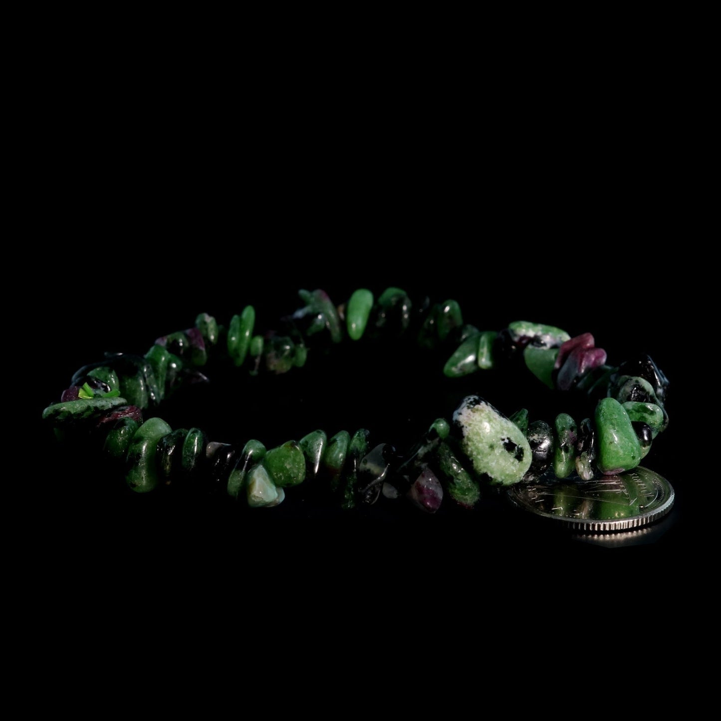 Ruby zoisite crystal bracelet for heart healing and spiritual awakening