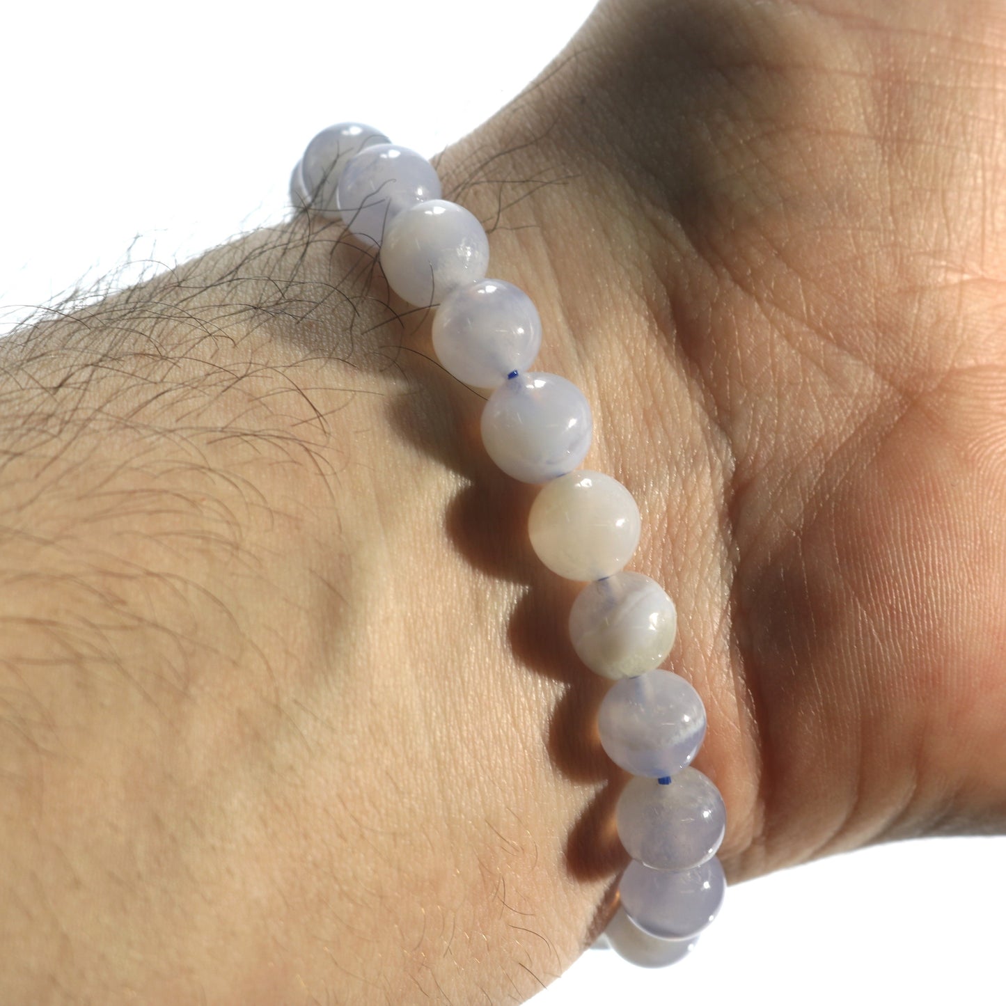 Blue lace agate crystal bracelet for calm, clarity and self-expression