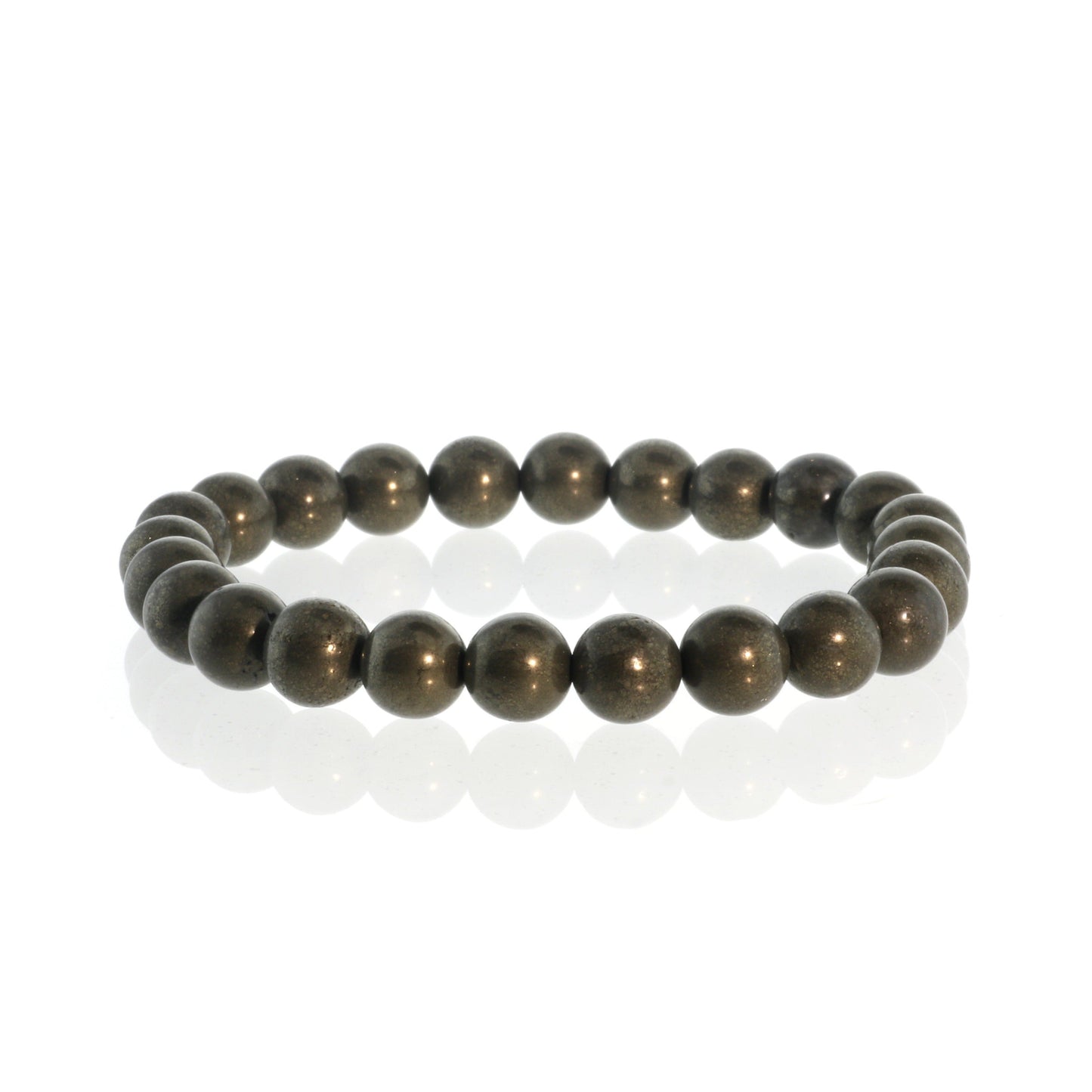 Abundance and confidence-boosting pyrite round bracelet in golden metallic