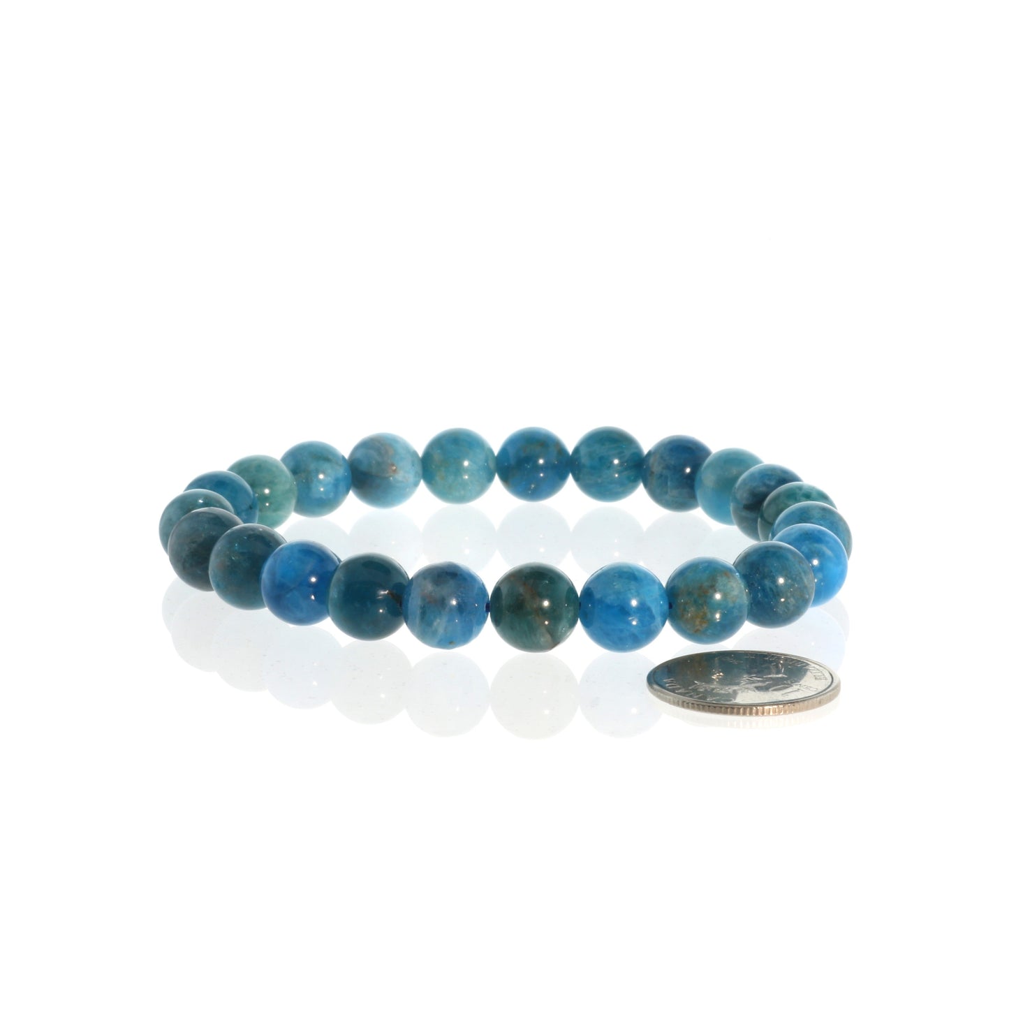 Motivating and clarity-boosting blue apatite bead bracelet