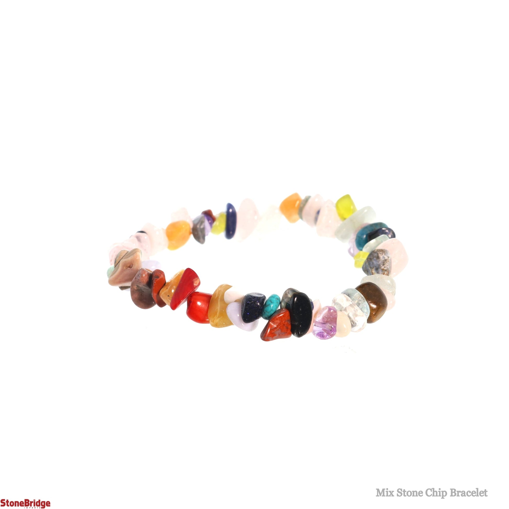 Harmonizing multi-stone chip bracelet combining healing crystal energie