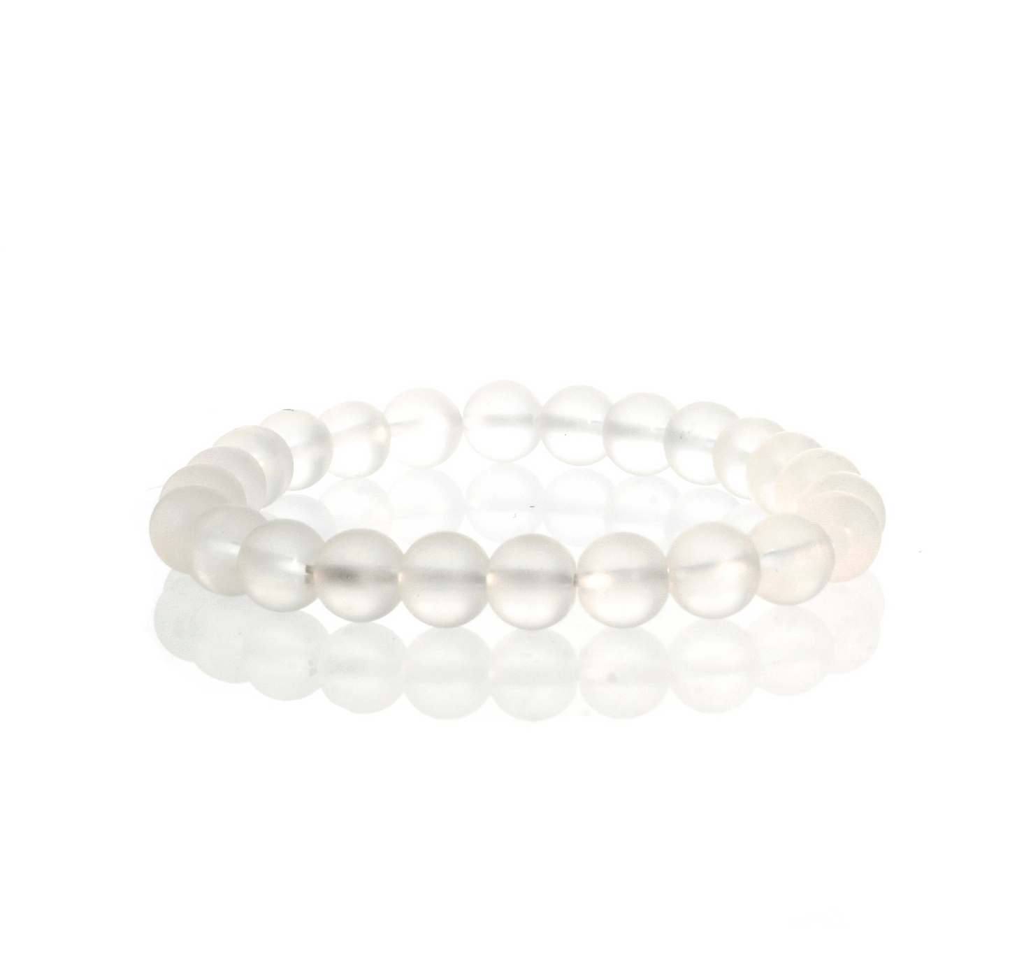 Transparent clear quartz bead bracelet for cleansing negative energy