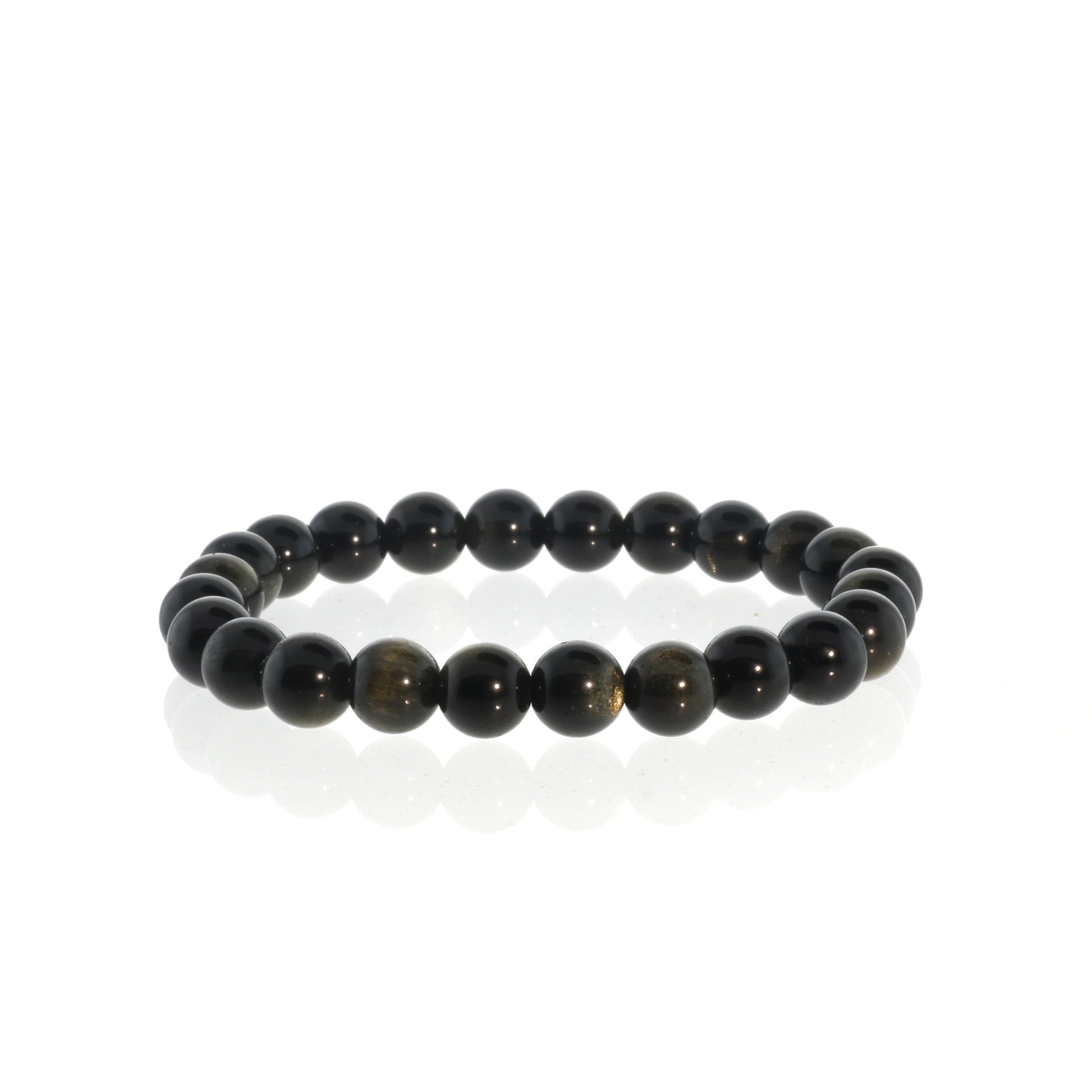 Powerfully protective obsidian bead bracelet for shielding negative energy