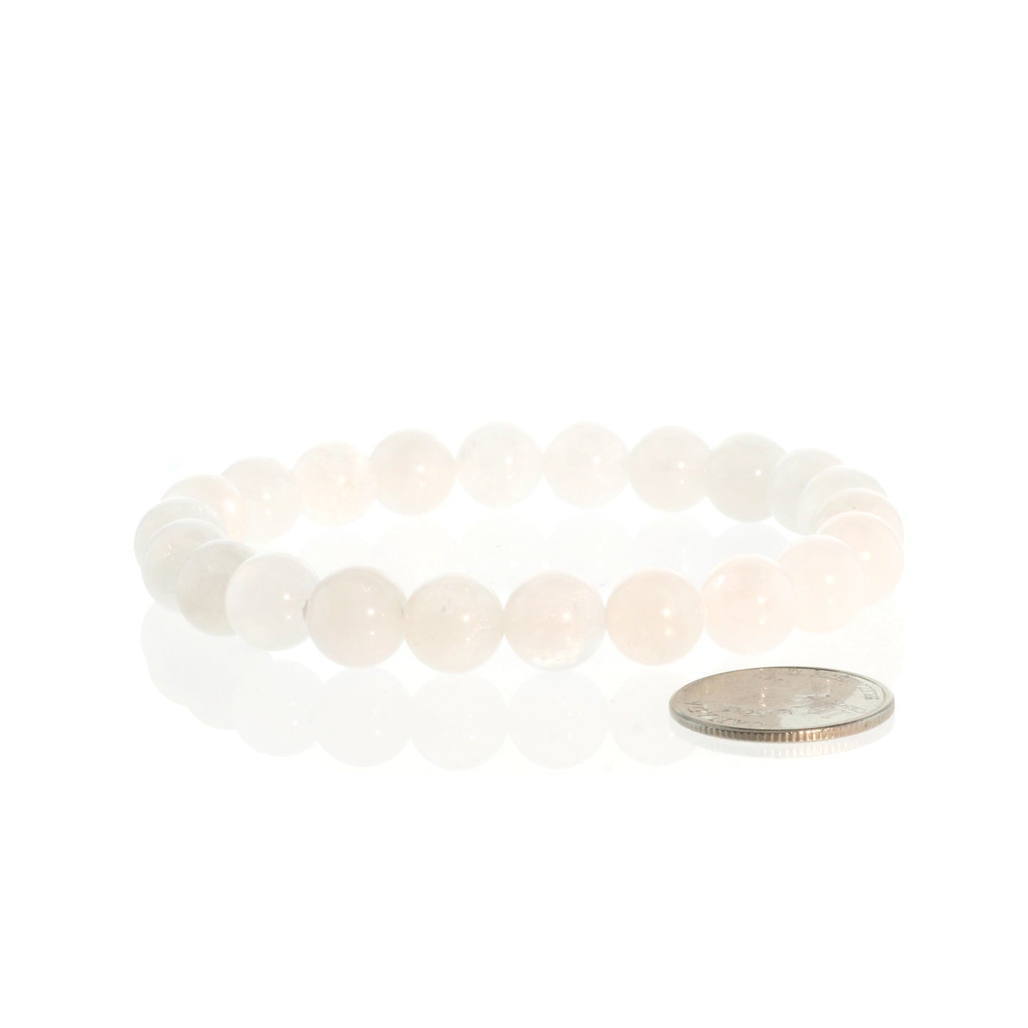 Intuitive and feminine-energy moonstone bead bracelet with soft blue glow