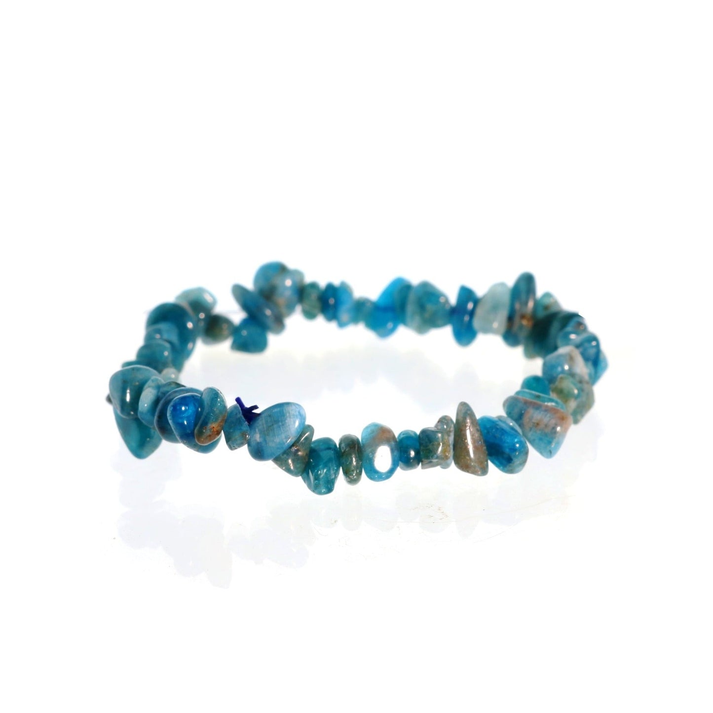 Blue apatite crystal bracelet for focus, truth and self-expression