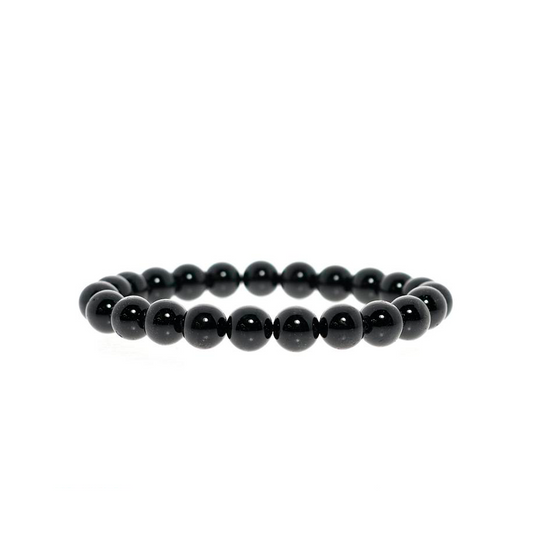 Powerfully protective black tourmaline bead bracelet for shielding negative energy
