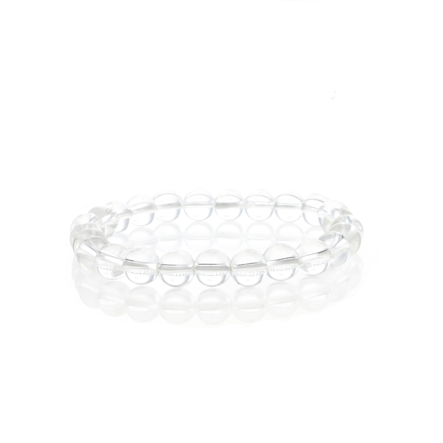 Powerfully amplifying and clarifying clear quartz bead bracelet
