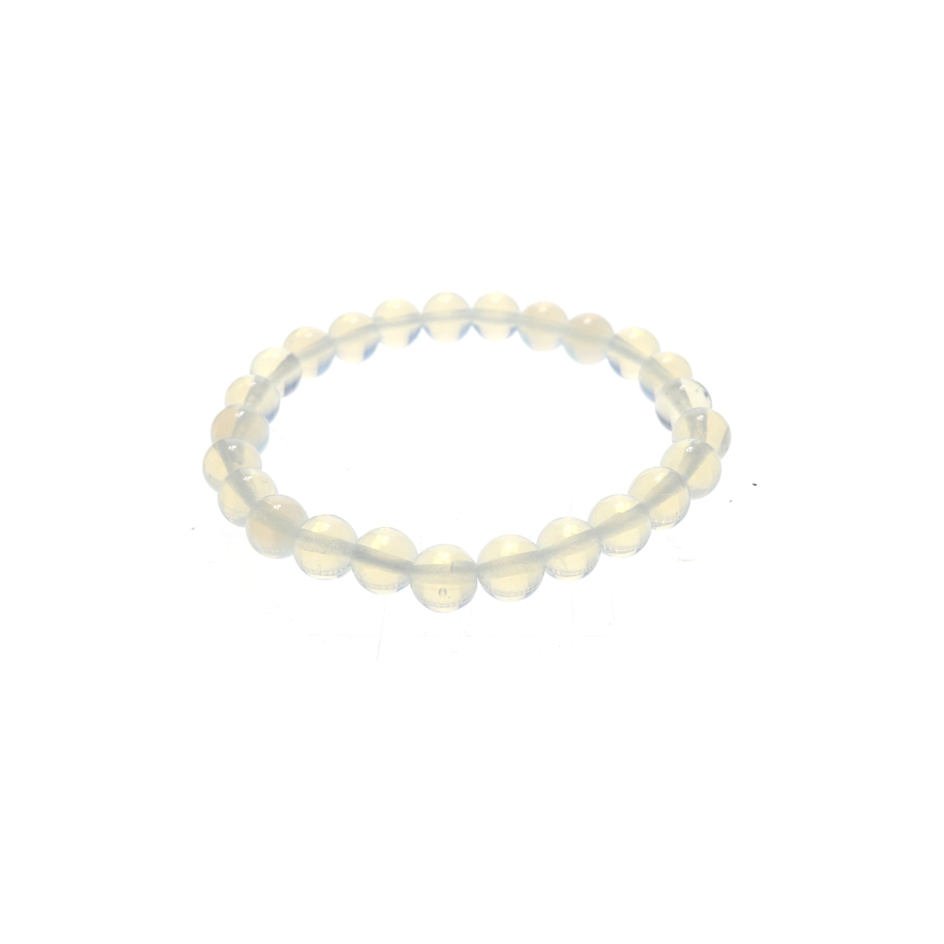 Soothing and transition-supporting opalite bracelet in milky iridescent white