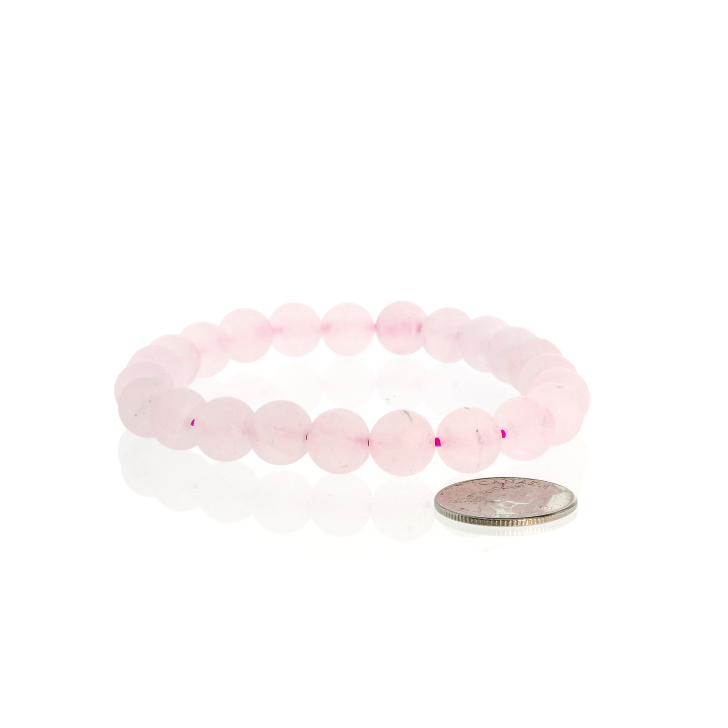 Natural rose quartz bead bracelet for heart healing and self-worth