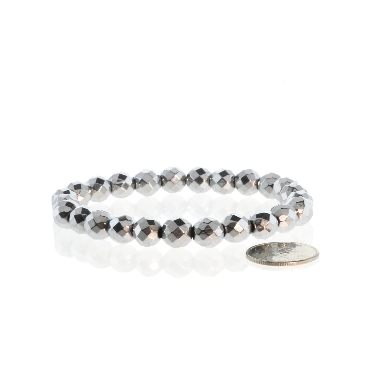 Metallic hematite bead bracelet for confidence and inner strength