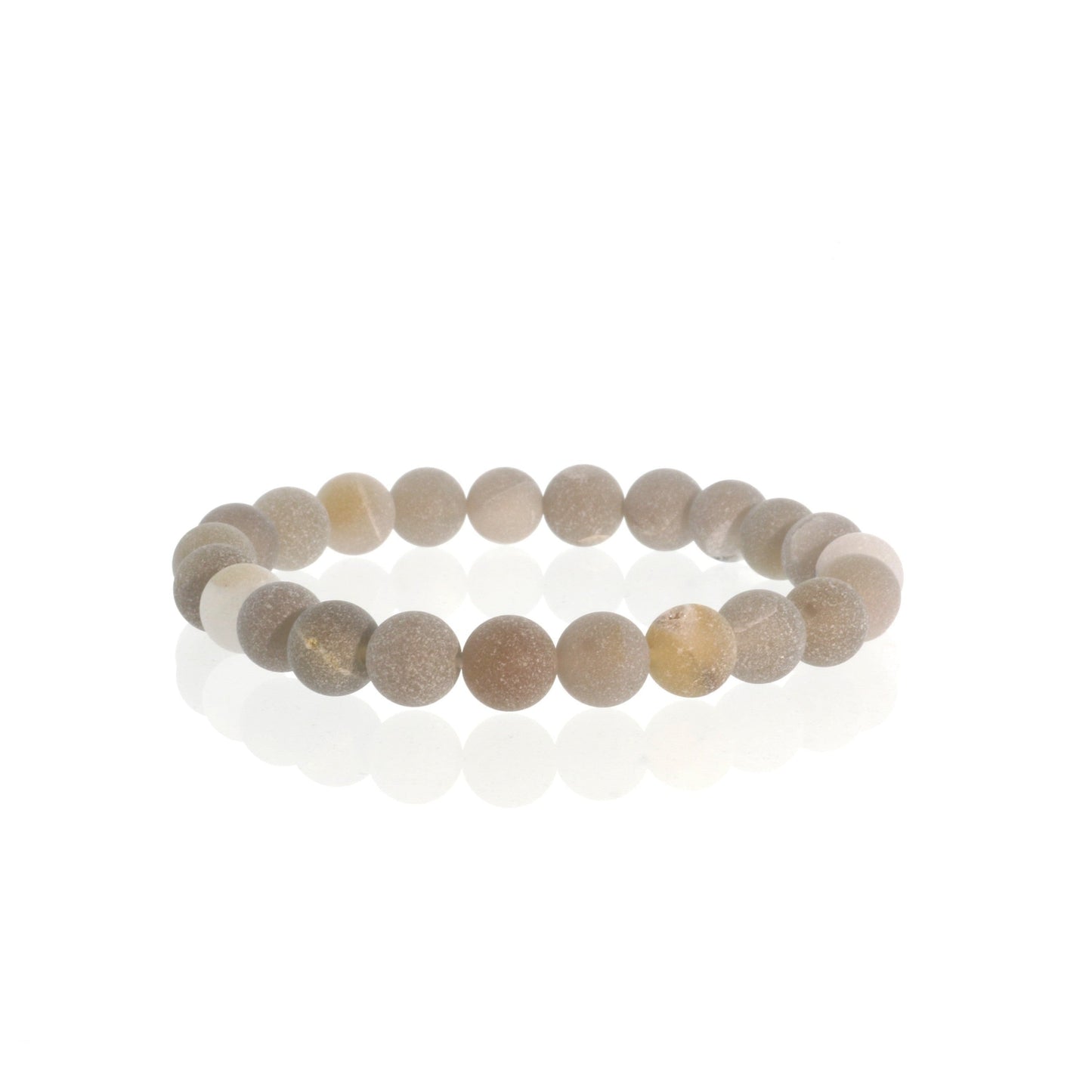 Sparkling and energy-amplifying agate druzy bead bracelet with crystal shimmer grey