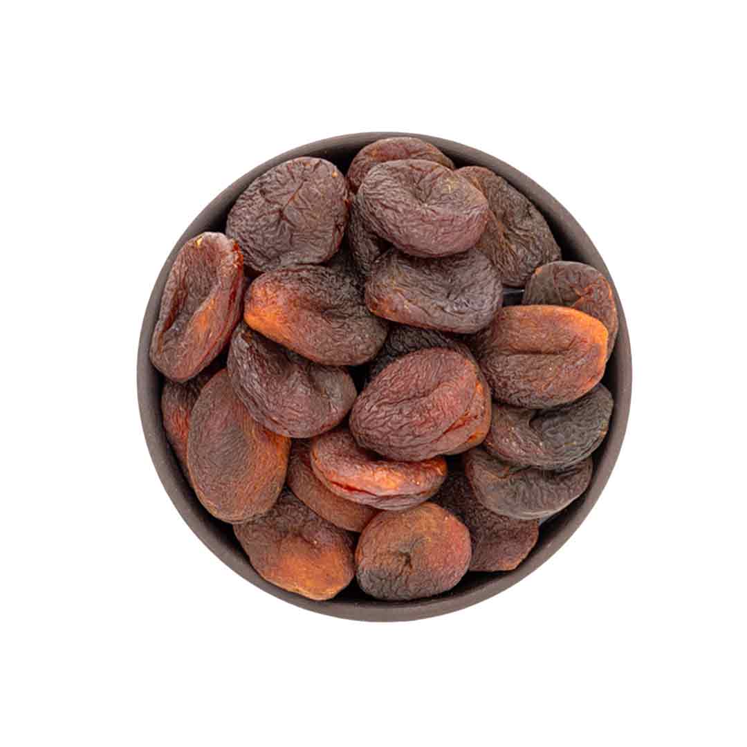 Naturally sun-dried jumbo black apricots from Turkey — premium whole dried fruit for gut health and natural snacking