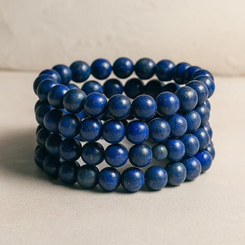 Lapis Lazuli gemstone bead bracelet from Red Deer crystal shop — intuition and wisdom gift for her