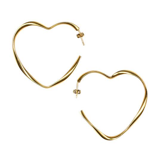 Large Heart Hoop Earrings - Gold Plate - Best Life Apparel