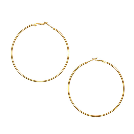 Large Hoop Earrings - Gold Plate - Best Life Apparel