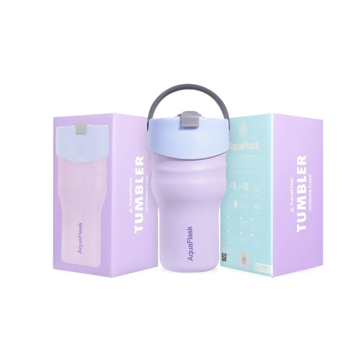 purple AquaFlask 20oz showing colour variants and tumbler design options