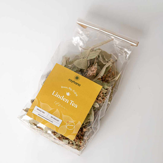 Calming linden leaf and flower herbal tea — dried whole botanicals for relaxation and sleep support