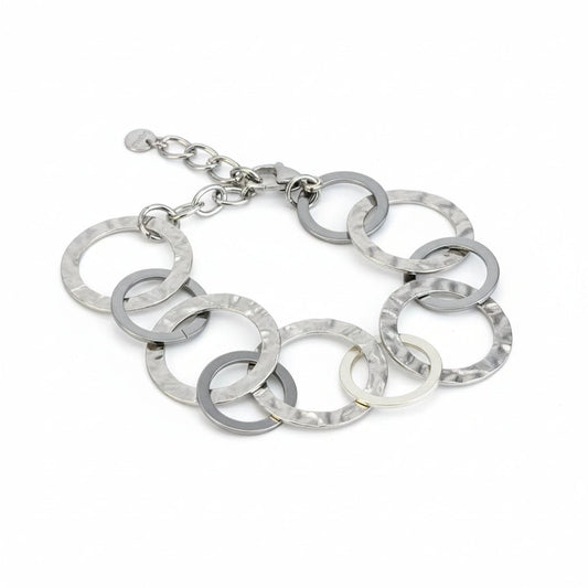 Linked Circle Bracelet - Silver Color - Stainless Steel - Best Life Apparel