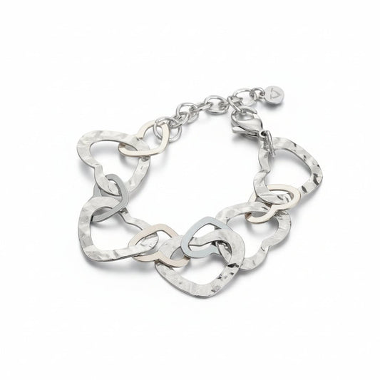 Linked Heart Bracelet - Silver Color Stainless Steel - Best Life Apparel