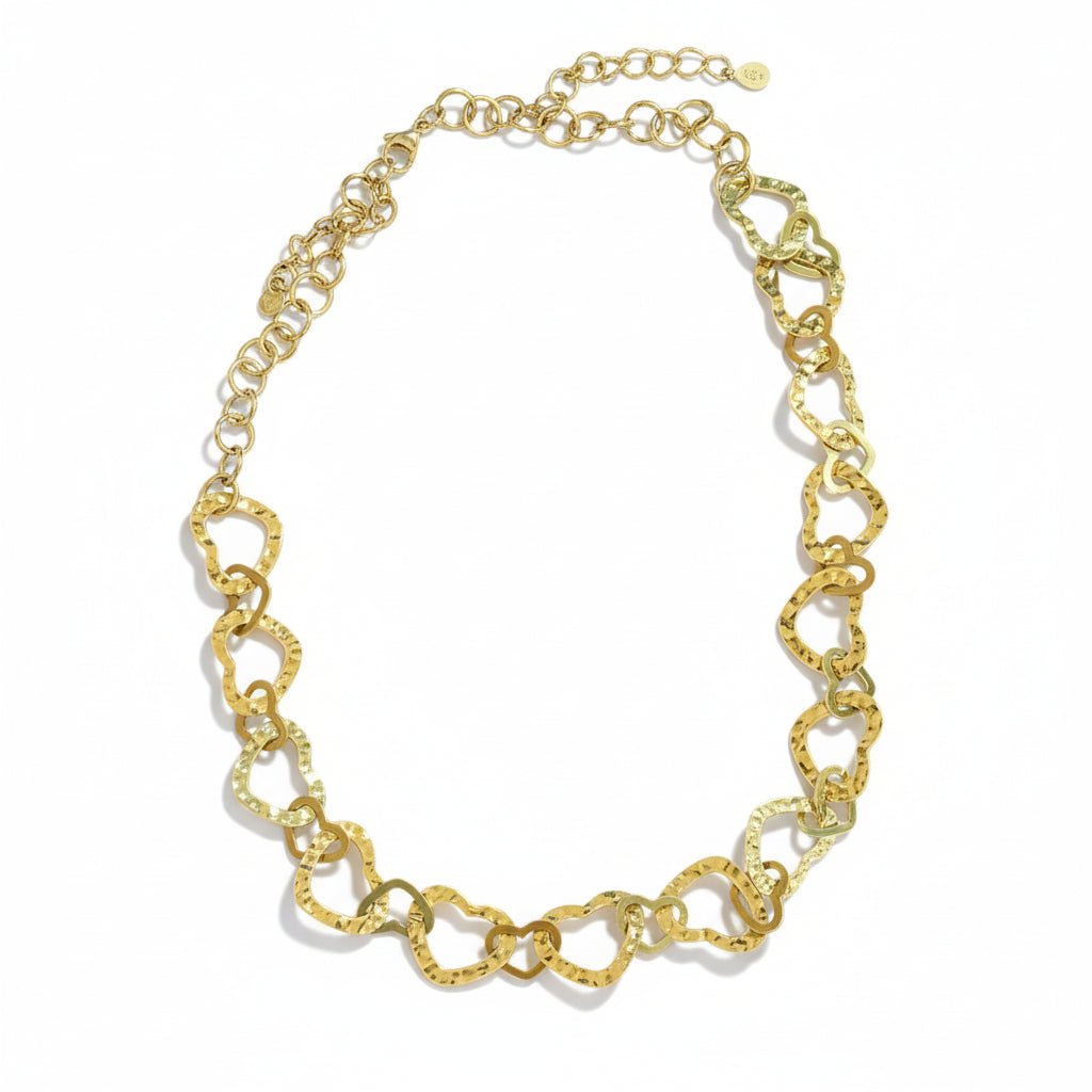 Linked Heart Necklace - Gold Stainless Steel - Best Life Apparel