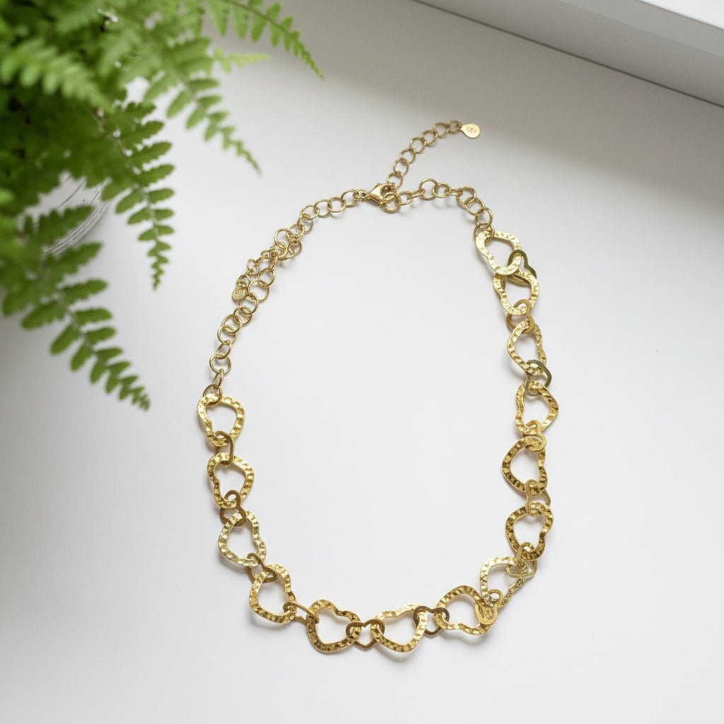 Linked Heart Necklace - Gold Stainless Steel - Best Life Apparel