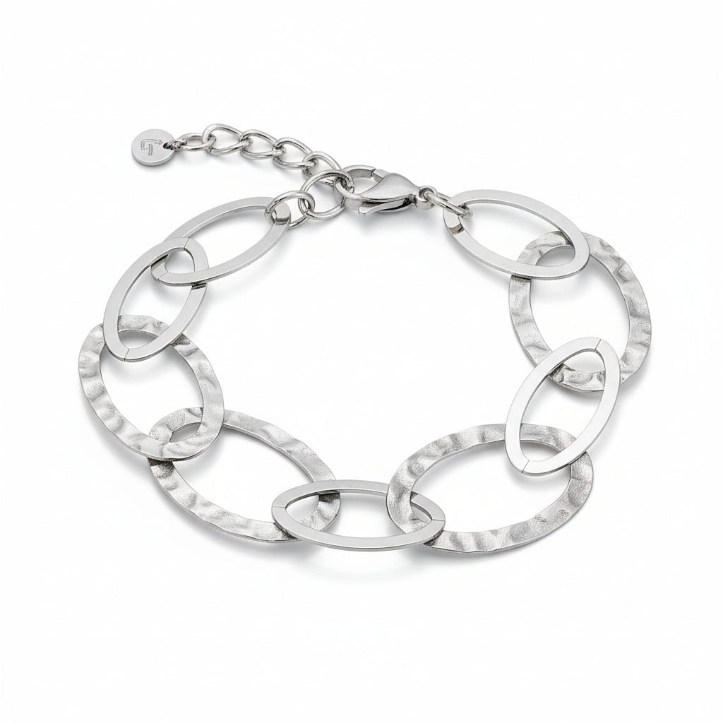 Linked Oval Bracelet - Silver Color Stainless Steel - Best Life Apparel