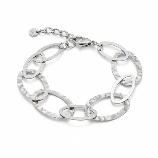 Linked Oval Bracelet - Silver Color Stainless Steel - Best Life Apparel