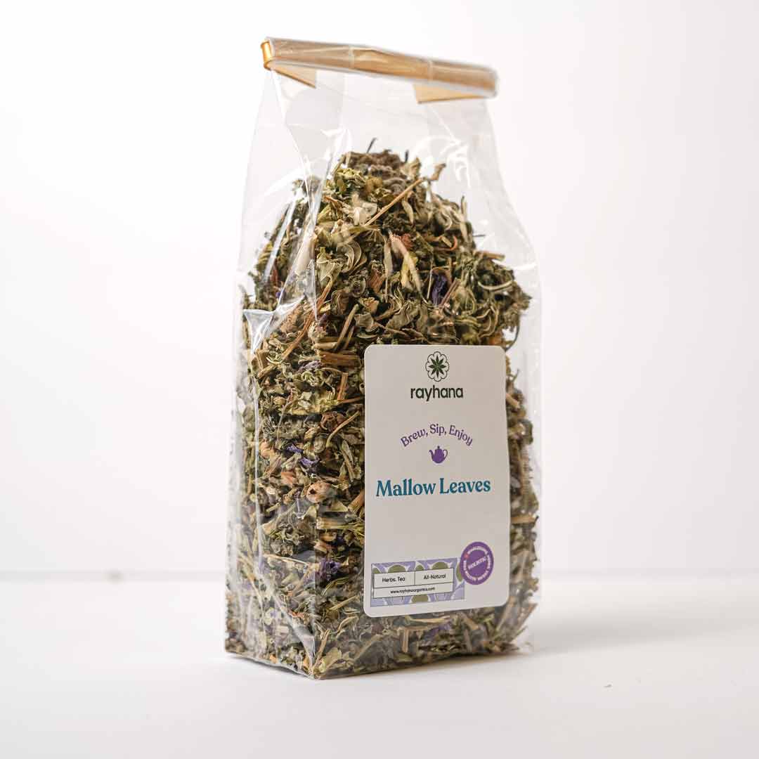 Dried mallow leaves loose leaf tea by Rayhana Organics — traditional herbal remedy for natural wellness