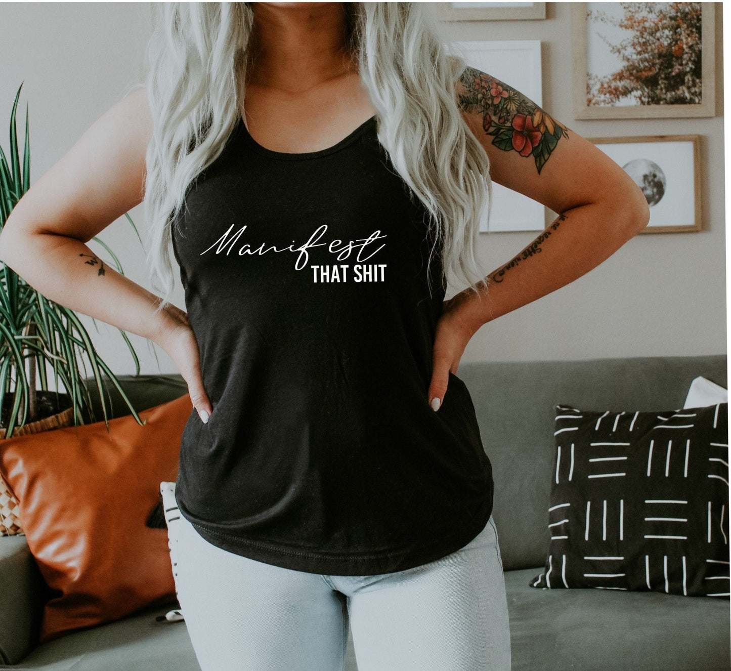 Manifest That Shit Racerback Tank Top - Best Life Apparel