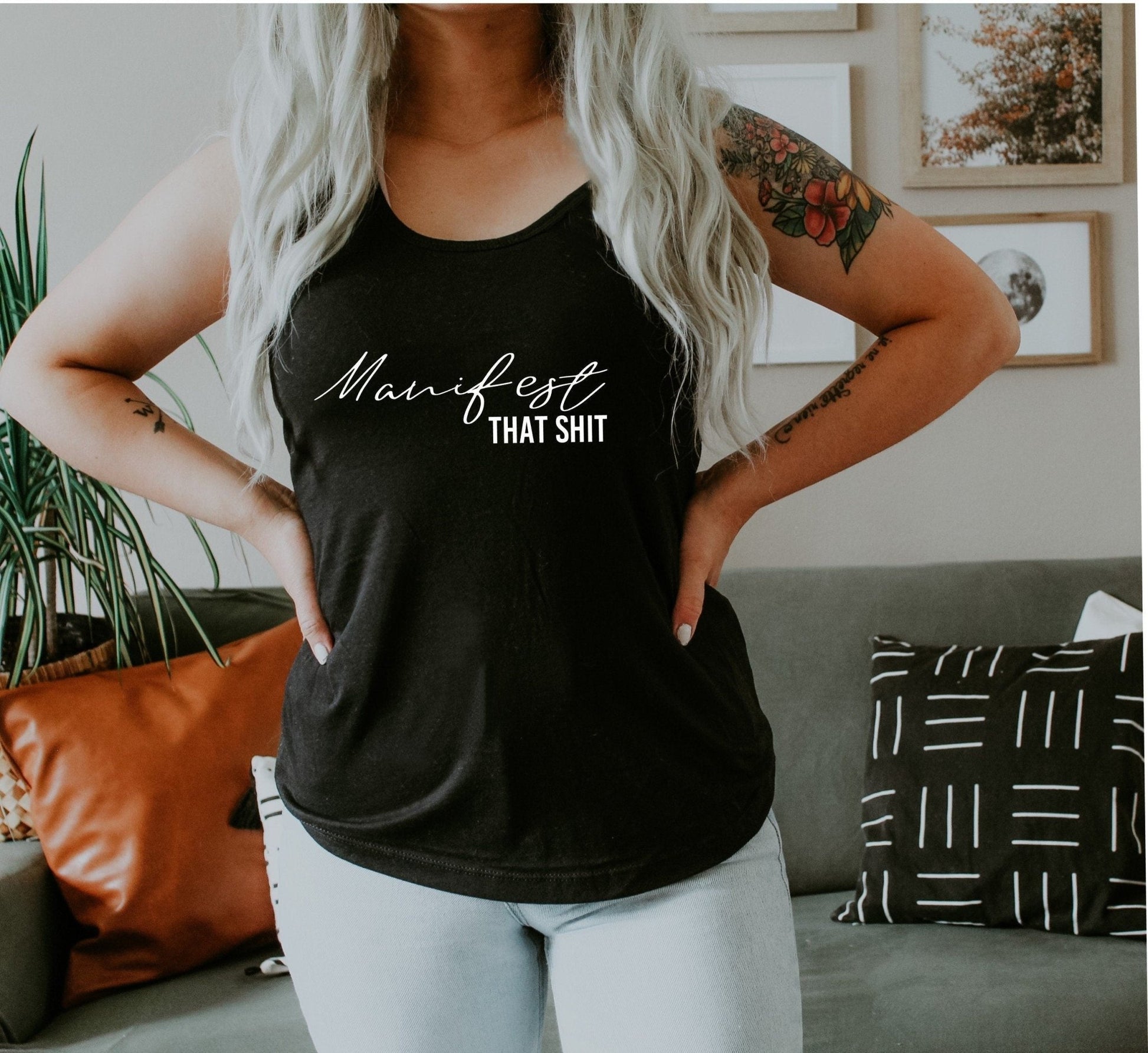 Manifest That Shit Racerback Tank Top - Best Life Apparel