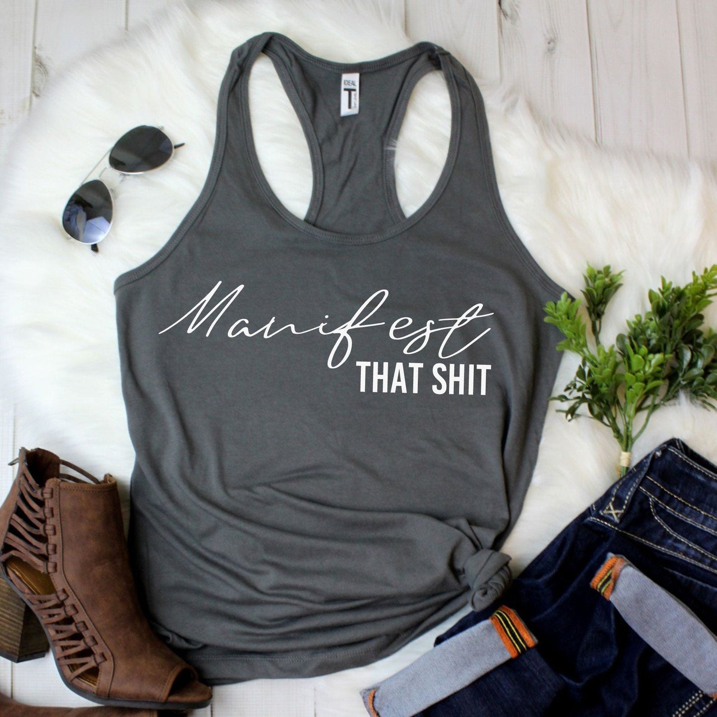 Manifest That Shit Racerback Tank Top - Best Life Apparel