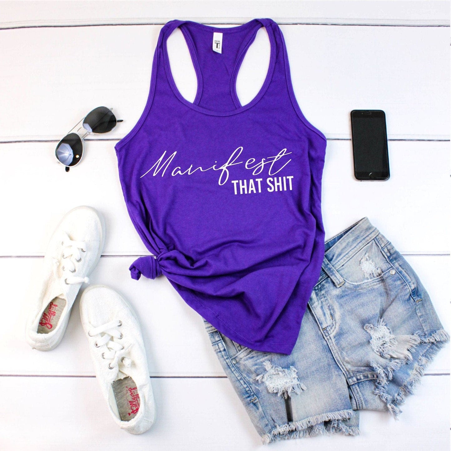Manifest That Shit Racerback Tank Top - Best Life Apparel