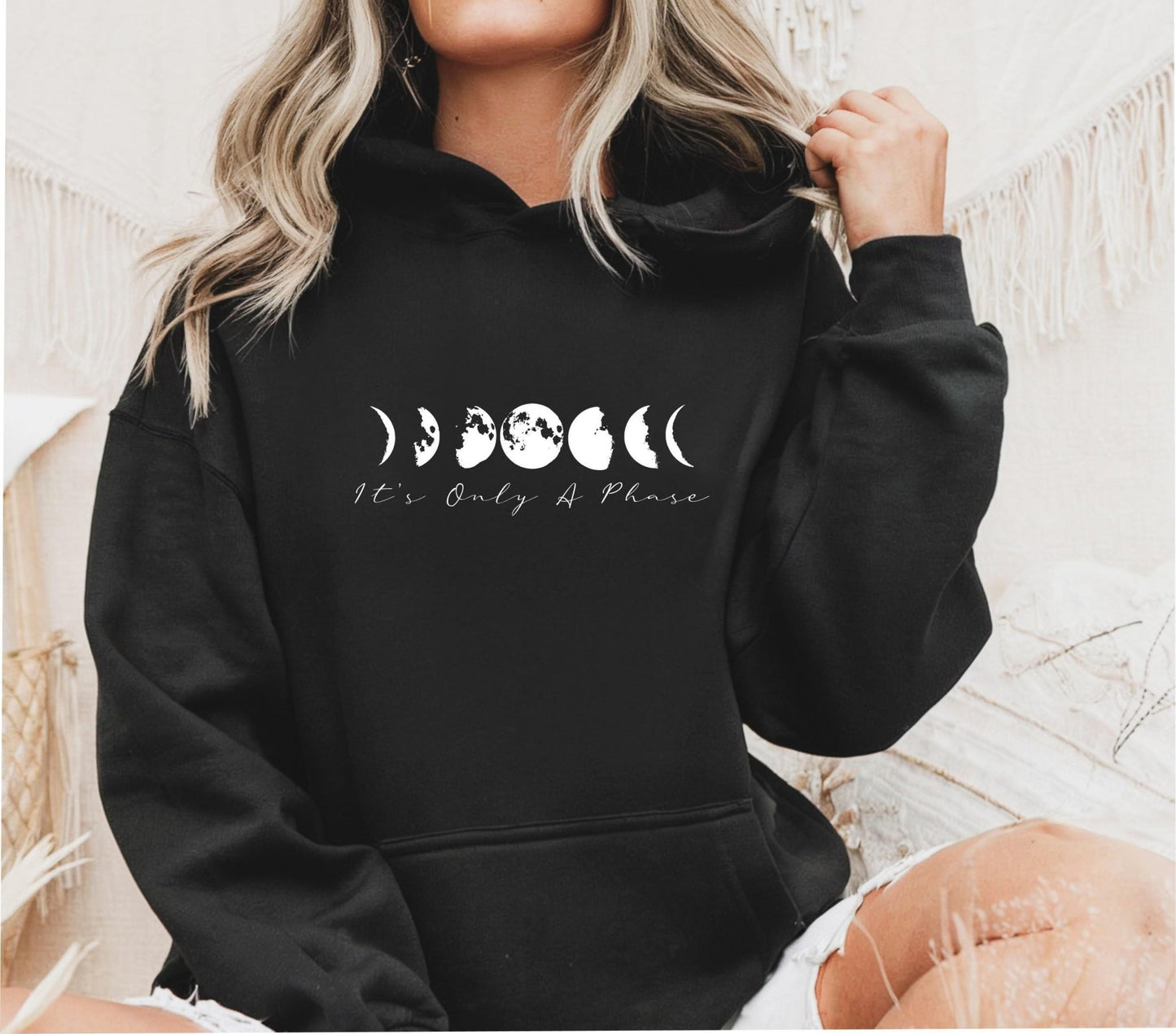 Moon Phases Hoodie - Its Only A Phase - Best Life Apparel