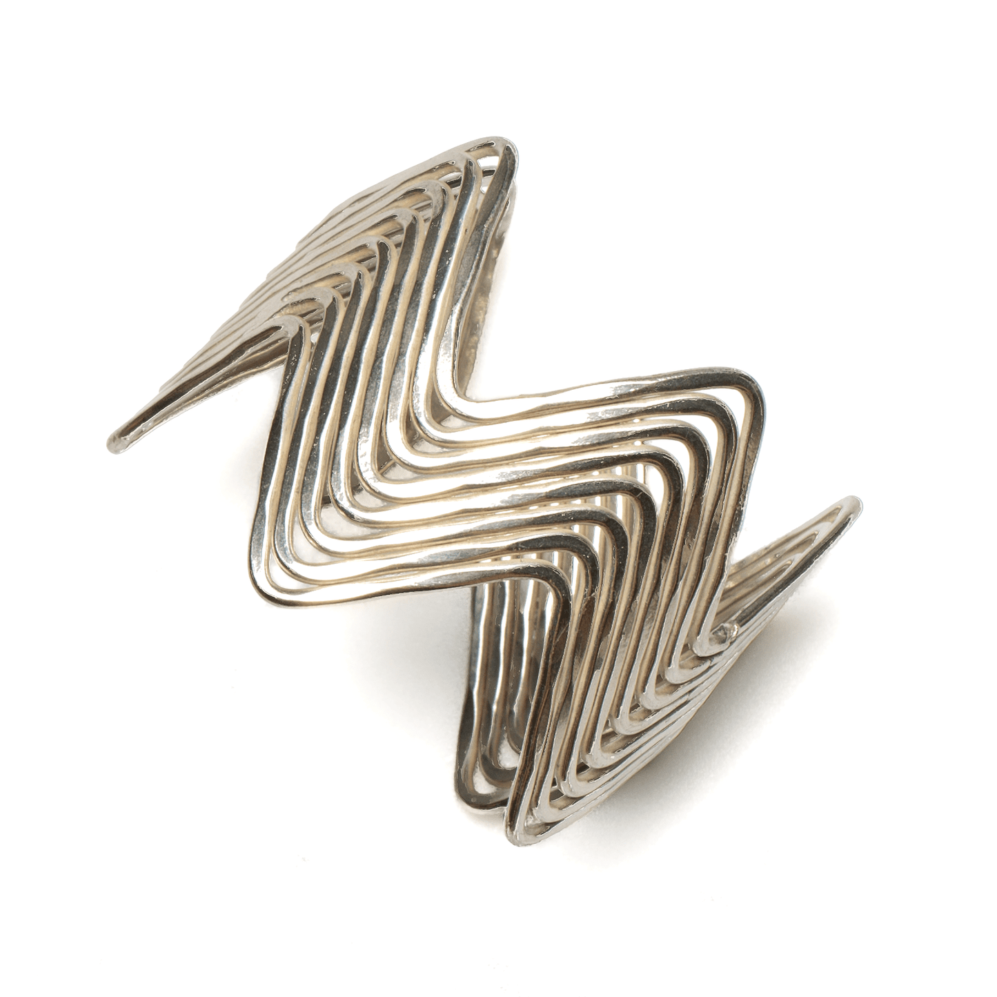 Multi Strand Wave Metal Cuff - Silver Color - Best Life Apparel