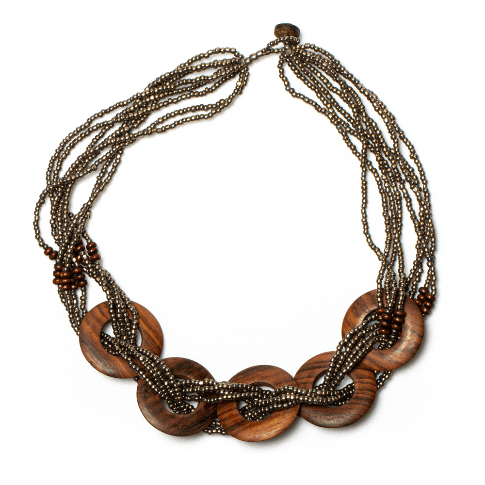 Multi Strand Wooden Ring Necklace - Best Life Apparel