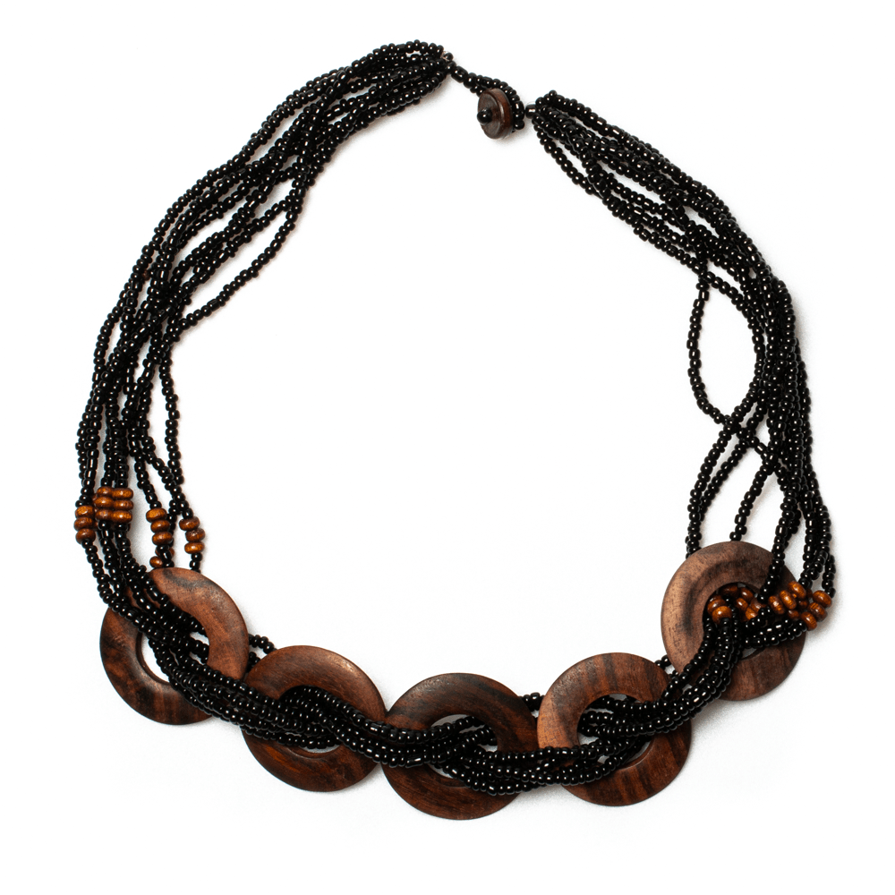 Multi Strand Wooden Ring Necklace - Best Life Apparel