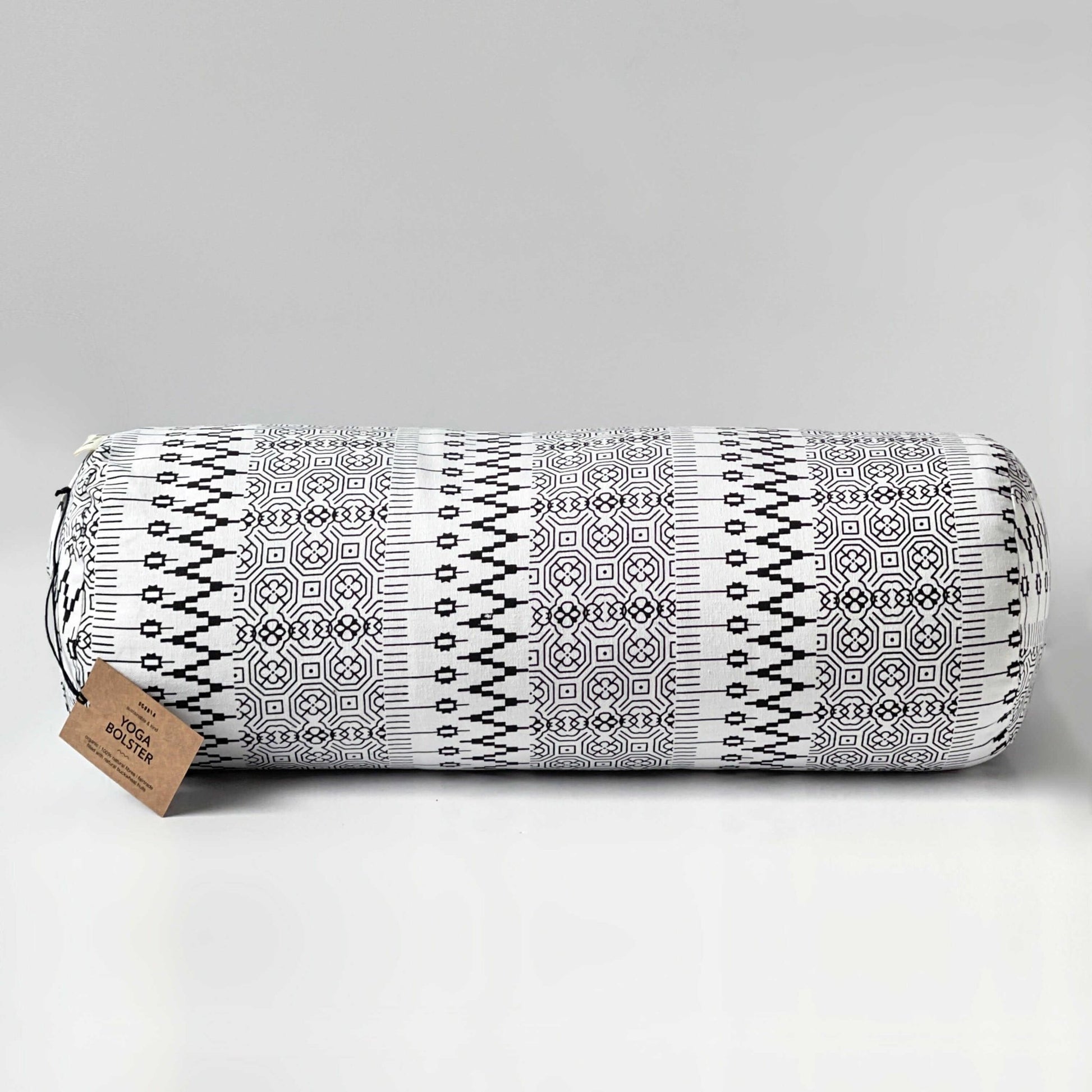 Natural & Organic Yoga Bolster | Black & White Print - Best Life Apparel