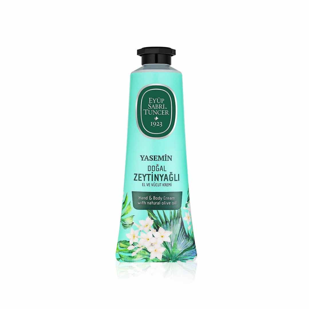 Jasmine Olive Oil Hand & Body Cream – 50 ml bottle with green label on a white background