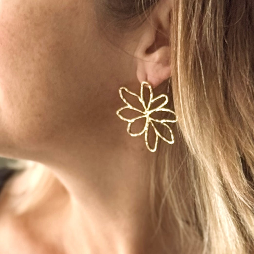 Open Flower Stud Earrings - Best Life Apparel
