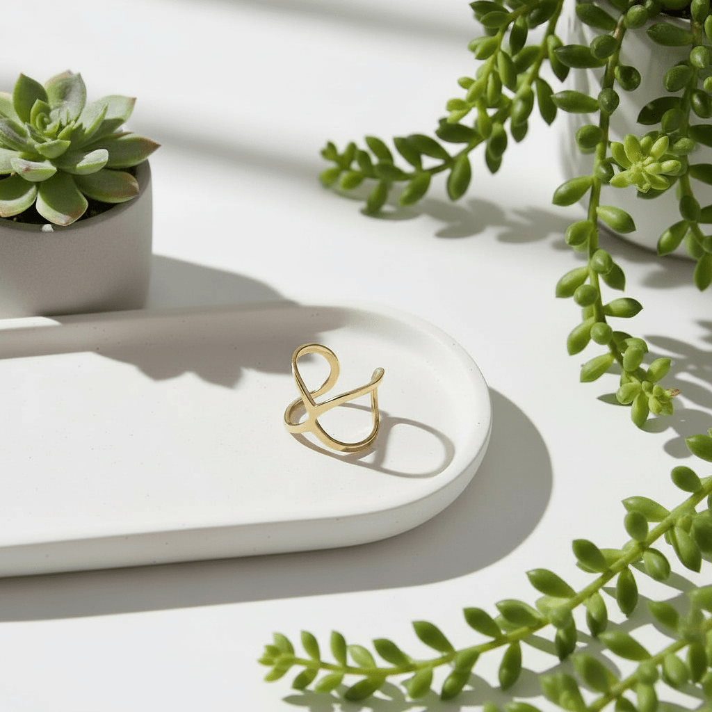 Open X Ring - Gold Stainless Steel - Best Life Apparel
