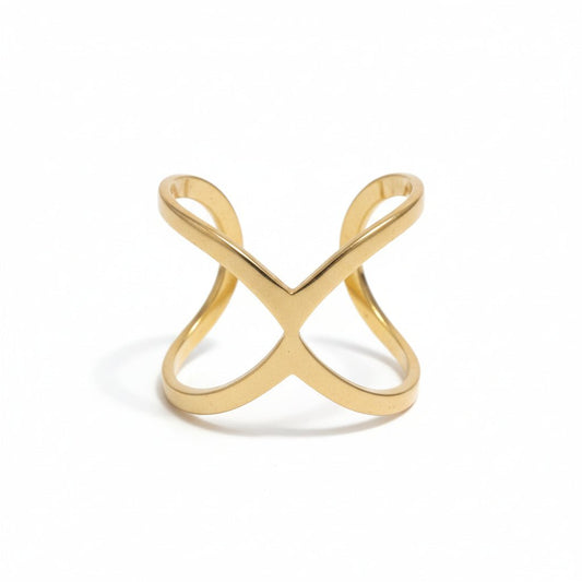 Open X Ring - Gold Stainless Steel - Best Life Apparel