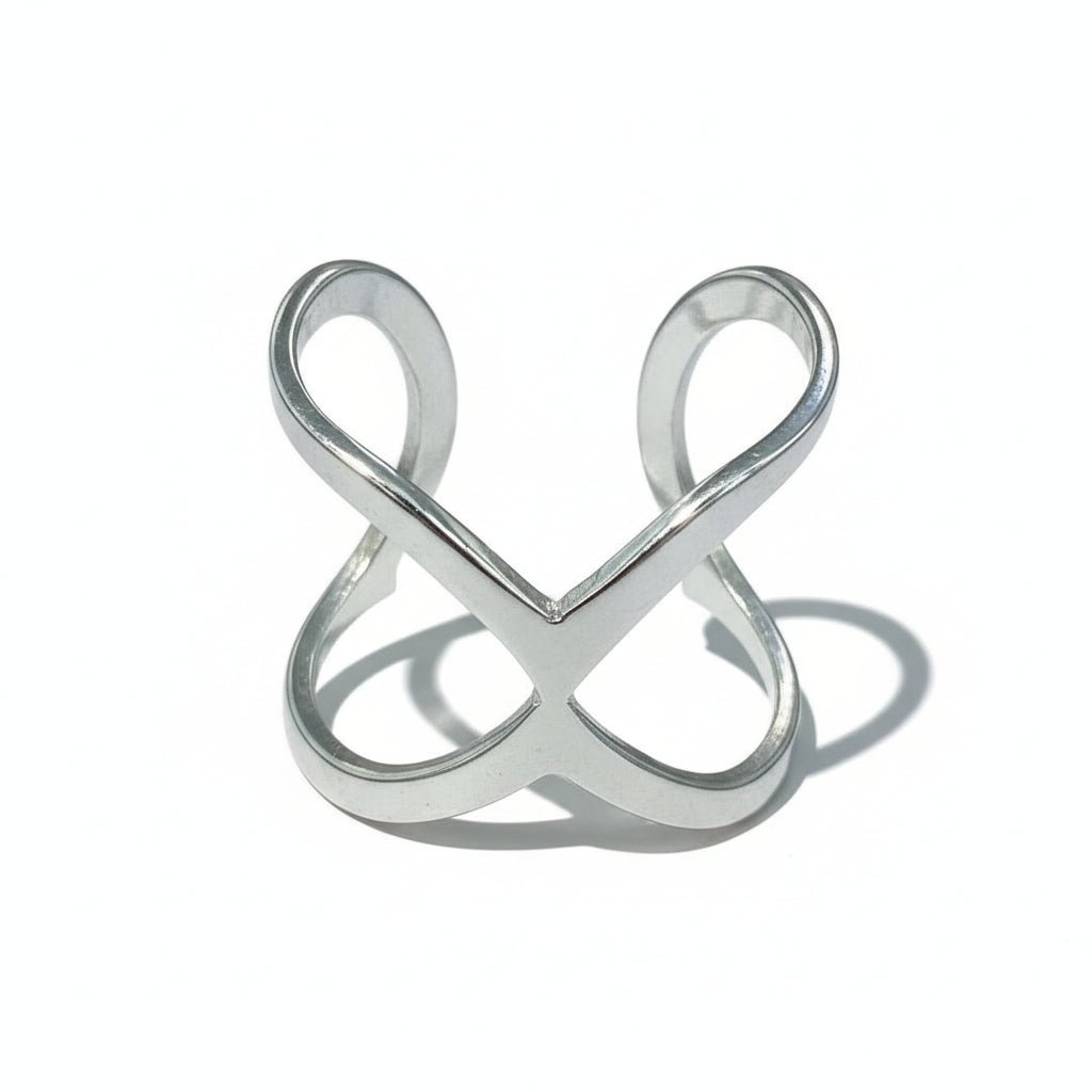 Open X Ring - Silver Color Stainless Steel - Best Life Apparel
