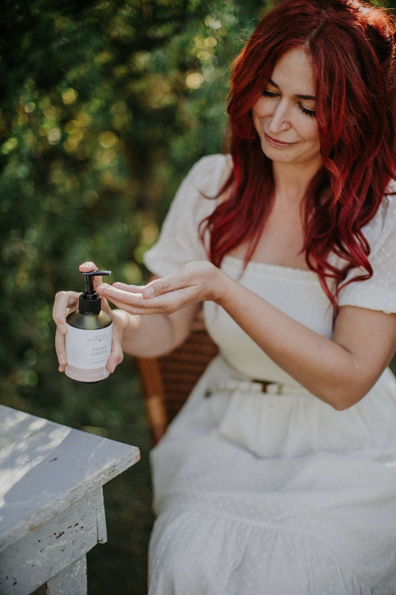 Homegrown peony and geranium lotion for dry, sensitive and normal skin care