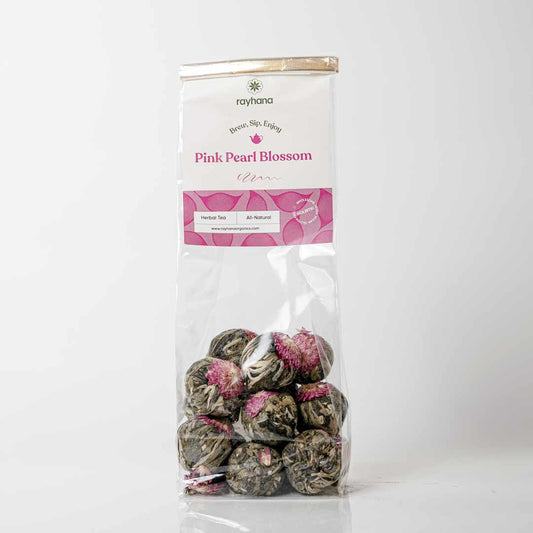 Stunning pink pearl blooming tea balls — hand-tied flowering herbal tea for a beautiful tea ritual