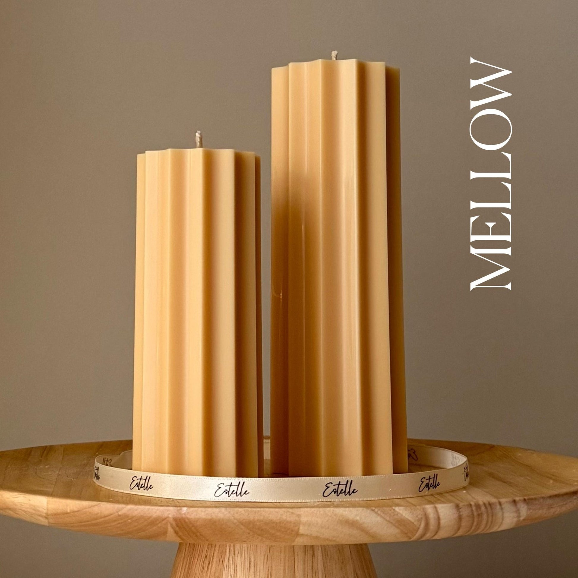 Ribbed Pillar Soy Candle Set | Unscented Decor - Best Life Apparel