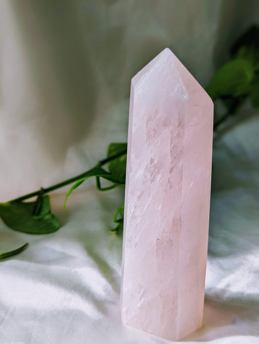 Love-amplifying rose quartz generator for heart chakra healing and attracting compassion