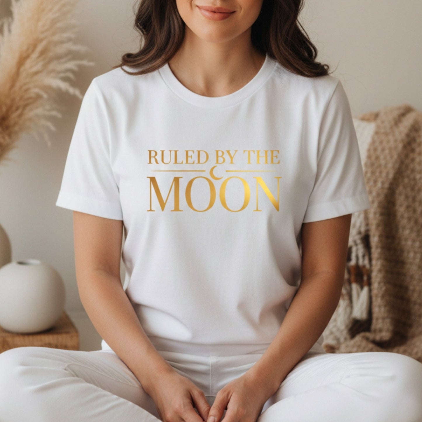 Ruled By The Moon T-Shirt | Celestial Graphic Tee for Women | Moon Lover Gift - Best Life Apparel
