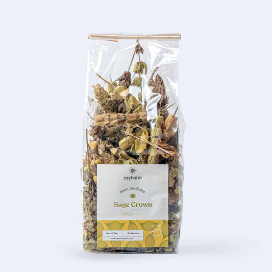 Aromatic sage crown herbal tea — whole dried flower heads for digestive wellness and natural immunity