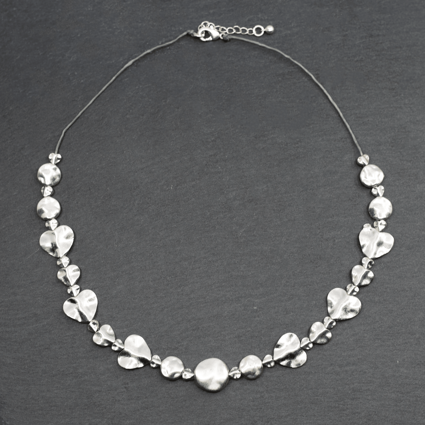 Silver Beaten Heart Necklace - Best Life Apparel