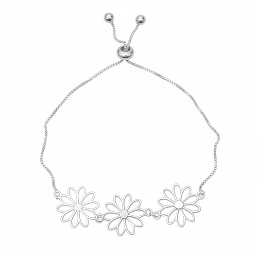 Silver Triple Flower Bracelet - Best Life Apparel